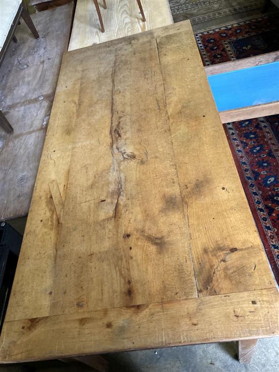 A French farmhouse table, beech and elm, width 167cm, depth 78cm, height 79cm